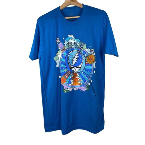 NWT Grateful Dead M Turquoise Skull Dancing Bear T-Shirt - Picture 1 of 5